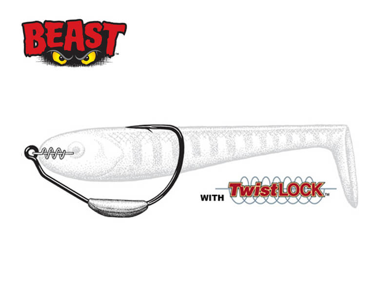 Owner Weighted Beast Soft Bait Hook w/TwistLOCK CPS